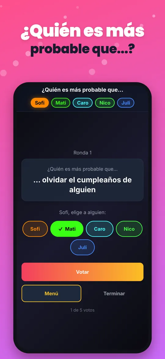 Pantalla de El Más Probable Que